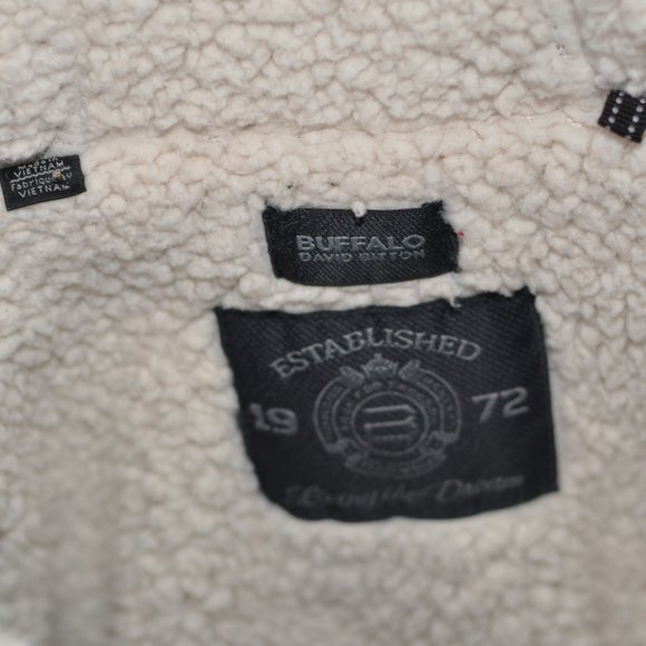 Buffalo David Bitton Men Full Zip Sherpa Lined Hooded Jacket Dark Green Med - Picture 5 of 7